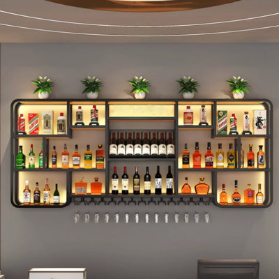 Multi-tier wall mounted wine rack