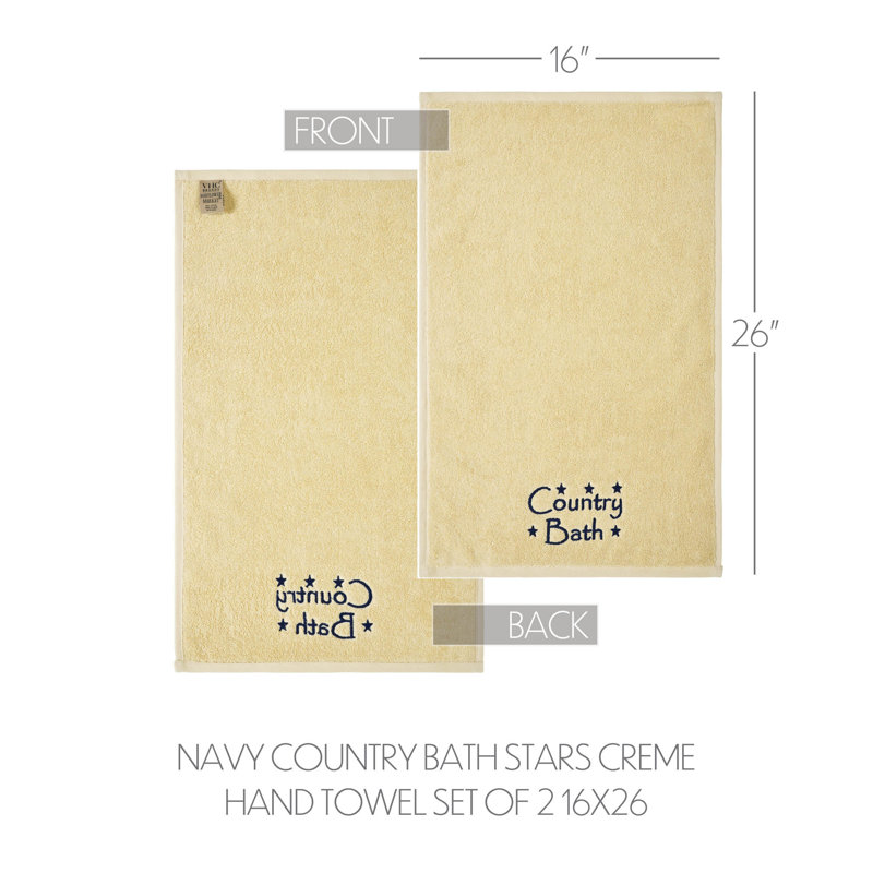 Ensemble de 2 essuie-mains Timeless Linens, Noir/crème