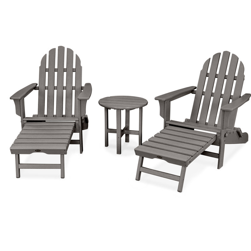 Ensemble de 3 Adirondack ultimes POLYWOOD Cape Cod, Dalle de pierre