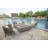 Madison 17'' H x 60'' L Travertine Outdoor Fire Pit Table - Includes Lava Rocks & Cover-1176393097-1176393099