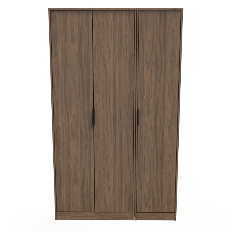 Fully Assembled Hong Kong 2 Door Wardrobe, 182.5cm H x 111cm W x 53cm D, Carini Walnut