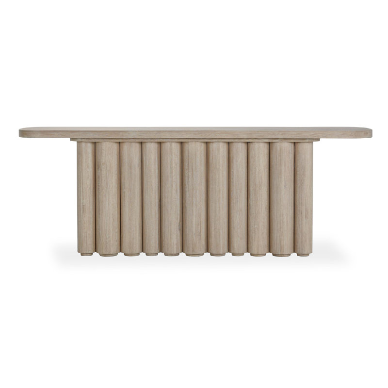 Tiber Console Table, Beige Wood