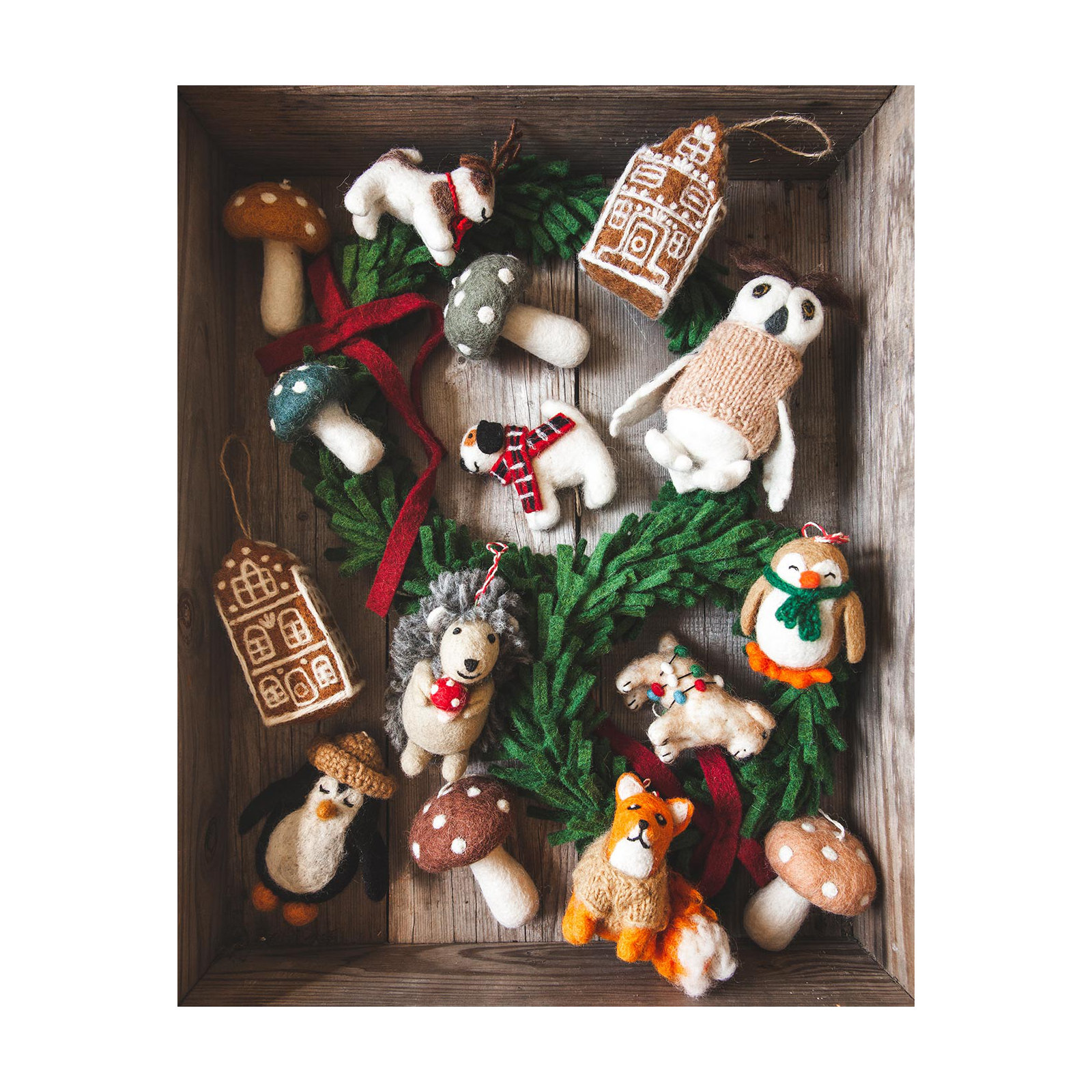 Felted Woodland Animal Ornament - Oliver Owl