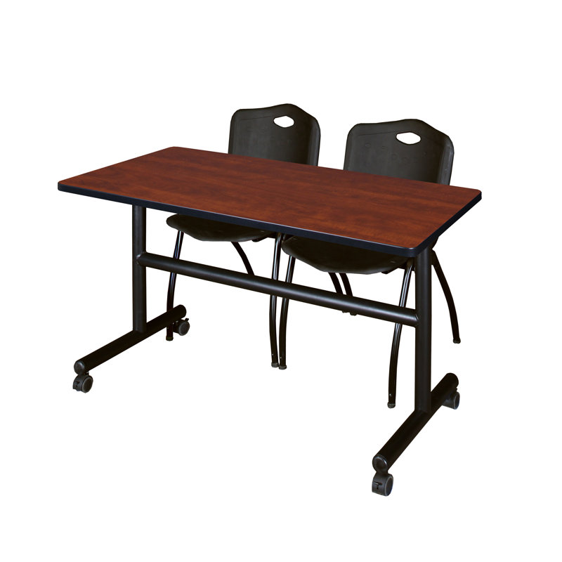 Table de nidification Nickls, 2 chaises empilables, Cerisier/Noir, H 29 po x l 48 po x P 24 po