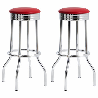 Tabouret chromé à hauteur de bar pour cuisine d'extérieur (ensemble de 2)