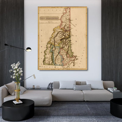Art sur toile tendue avec Alcott Hill®, cartes anciennes, New Hampshire 1817 61960