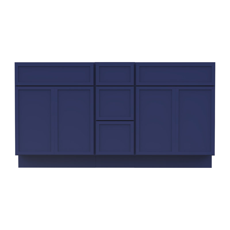 60 Double Bathroom Vanity Base Only, Blue