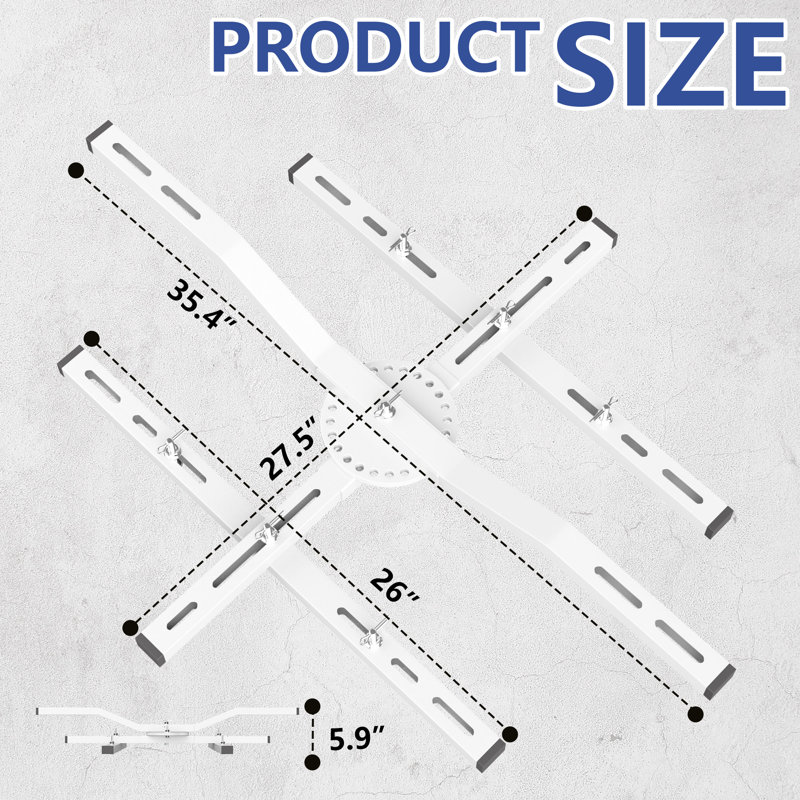 Support de montage encastré, support pivotant de 200 lb avec support en H anti-vibration, support de plafond universel pour appareils de chauffage au propane et au gaz de garage