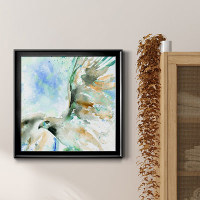 Hawk on Blue - Peinture sur toile encadrée