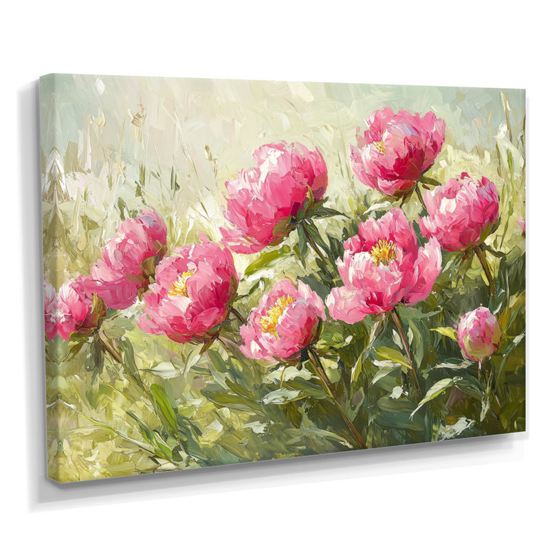 Imrie, pivoines par le champ de printemps II - pivoines, art mural, H 30 po x l 40 po, Toile tendue, Ne s’applique pas