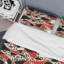 Ensemble de housse de couette en microfibre rouge / or / noir 3 pièces