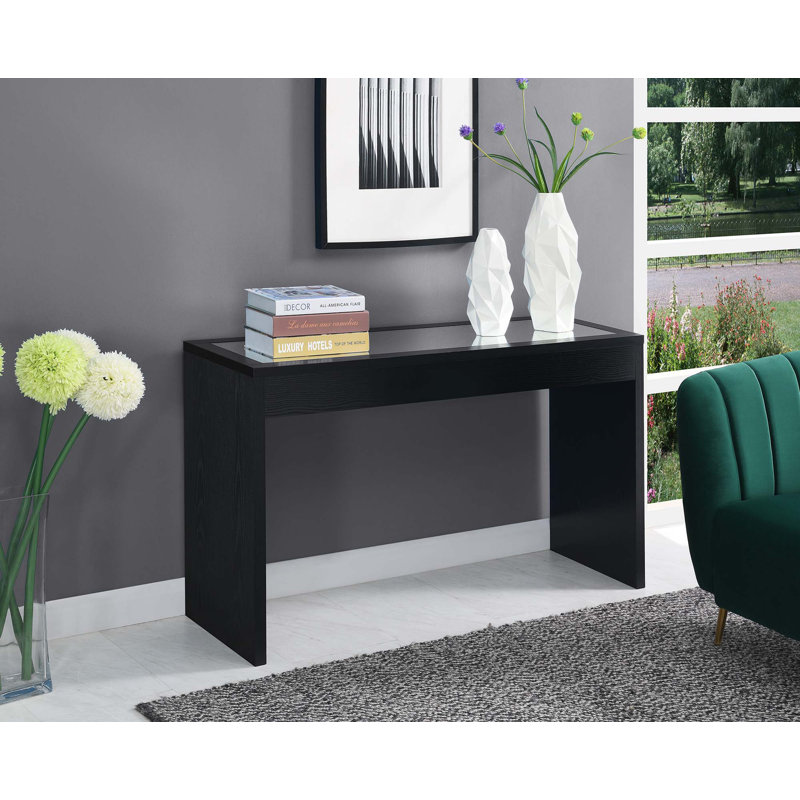 Haught Unfinished Console Table, Black, 28" H x 48" W x 15.5" D