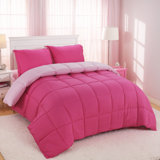 3pc Comforter Set - All Season Reversible Down Alternative Comforter with Two Shams - Breathable, Soft, Fluffy