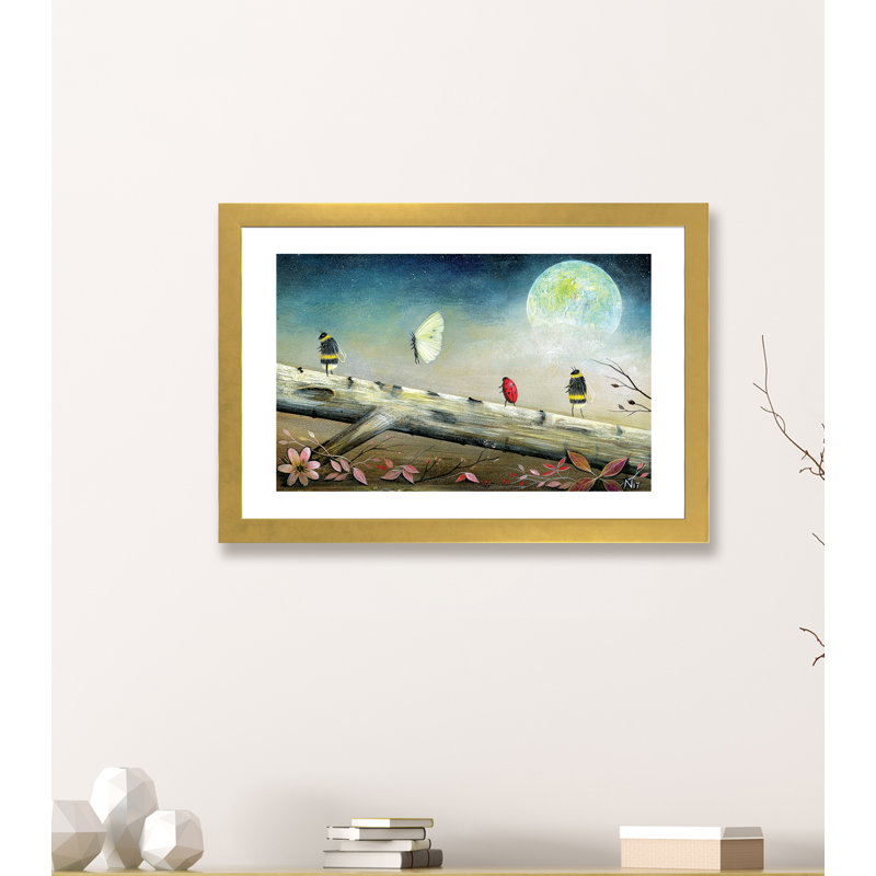 «We Will Make It Home Again» par Neil Thompson - reproduction d'art, H 32 po x l 24 po x P 1 po, Papier doré, Blanc