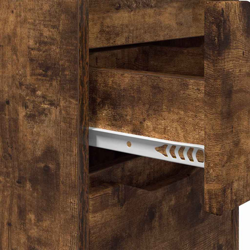 30.5cm W Manufactured Wood Bedside Table, Smoked Oak