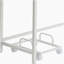 Bureau gris et blanc en forme de L
