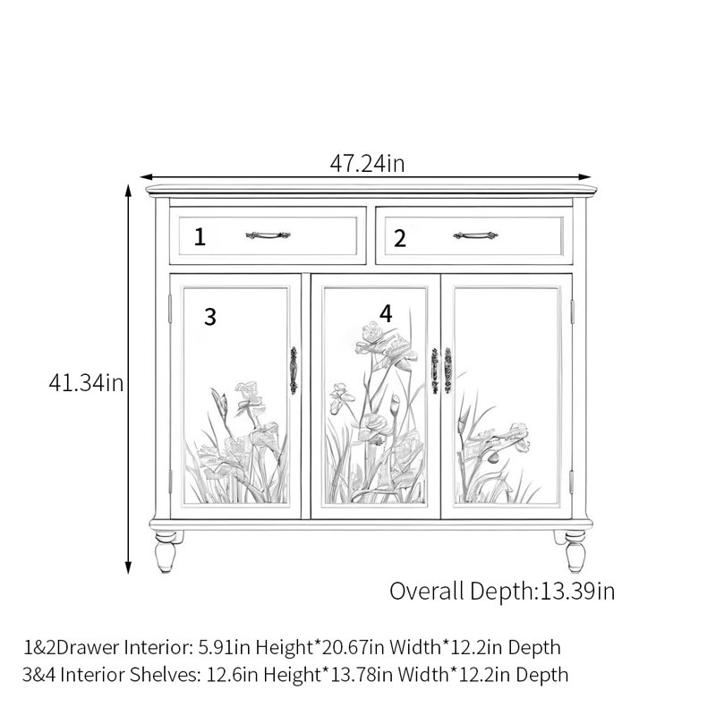 Armoire pastorale peinte