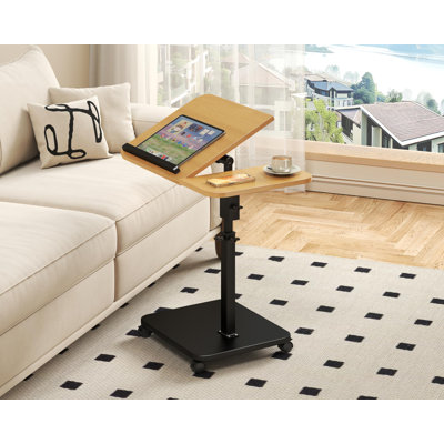 Table C en forme de table mobile avec plateau réglable pour téléviseur de 22,8 pouces et hauteur réglable, noir