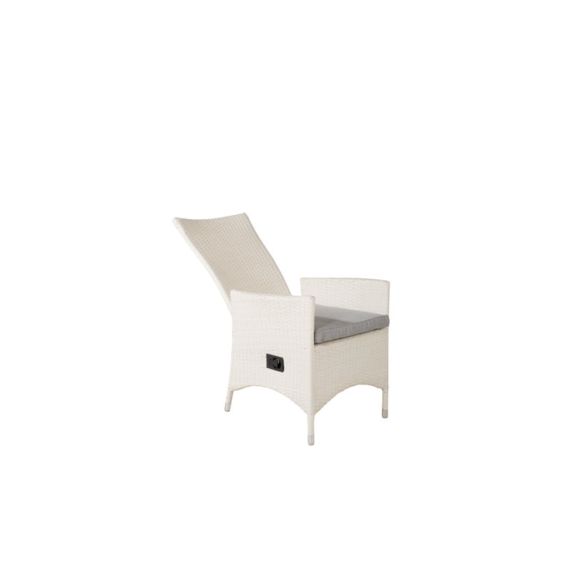 Mabton Patio Dining Armchair with Cushion, White