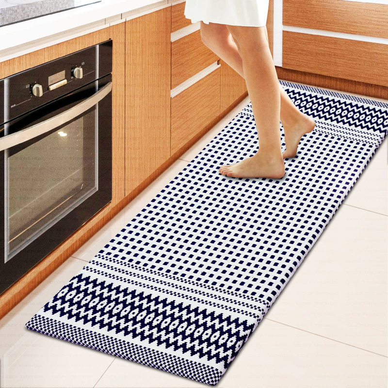 Ensemble de 2 tapis anti-fatigue Jonnatan, Bleu marine