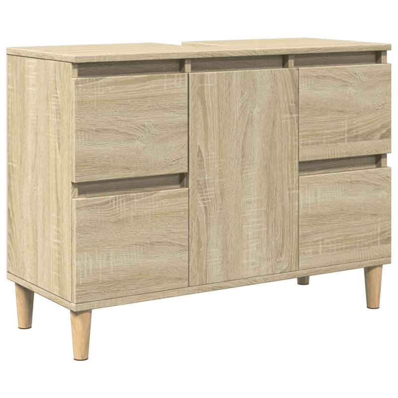 Tonsina Freestanding Bathroom Cabinet, Light Sonoma Oak/Natural