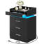 Hellstrom 3 - Drawer Nightstand-Nightstand with Charging Station and LED Light,Pull-Out Shelf,USB Ports and Outlets-1333491326