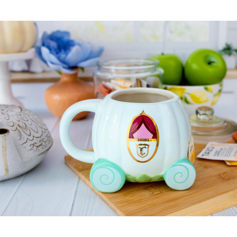 Grande tasse en céramique sculptée Disney Cendrillon Disney | Peut contenir 20 onces