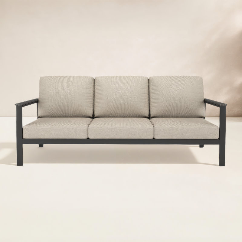 Canapé d'extérieur Townsend de 80 po de largeur avec coussins Sunbrella®, Argent coulé Sunbrella®, Coastal Grey, Yes