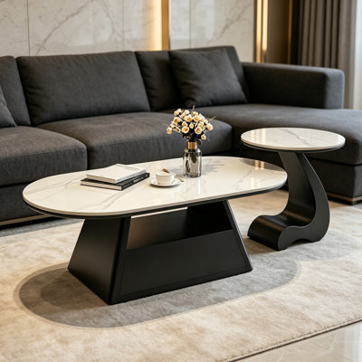 Simple Style Slate Coffee Table With Storage