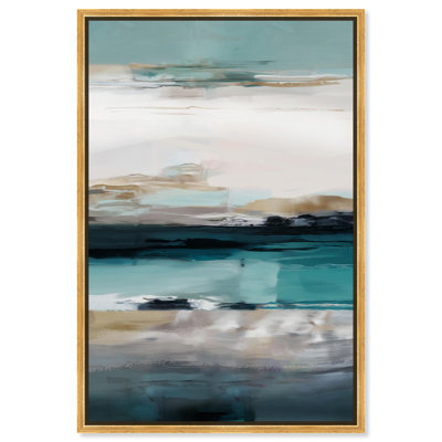 Art abstrait sur toile avec bandes de l'atmosphère 