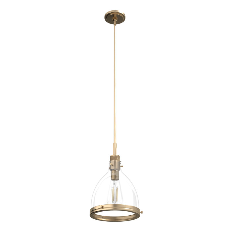 Alturas Gold Modern 16" Glass Bell Pendant Light
