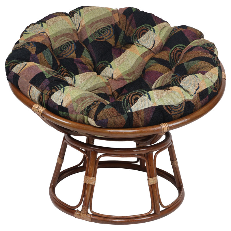 Outdoor Papasan Seat Cushion, 48" W x 48" D, Multi-Colored Abstract