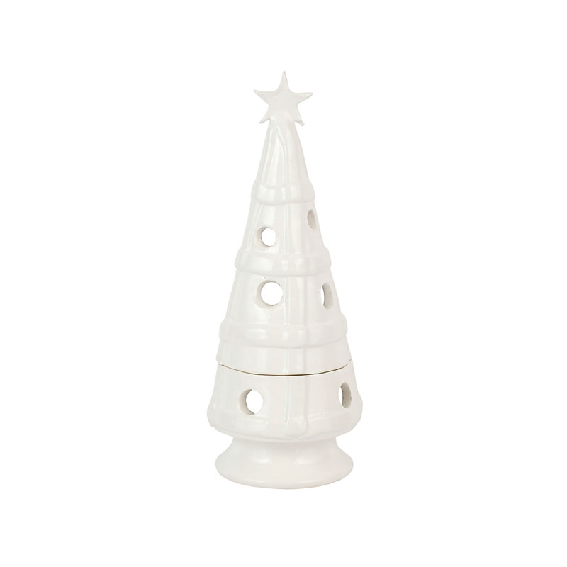 Foresta Medium Plaid Tree, White