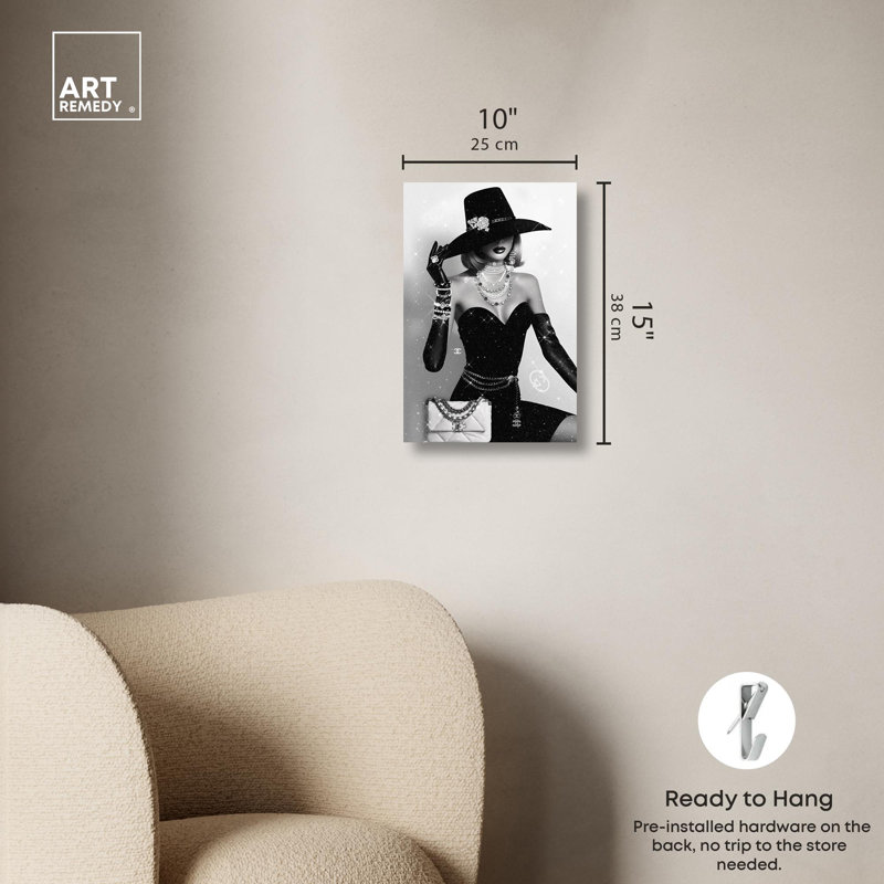 «Noir Elegance Canvas» par Art Remedy, H 15 po x l 10 po, Toile tendue