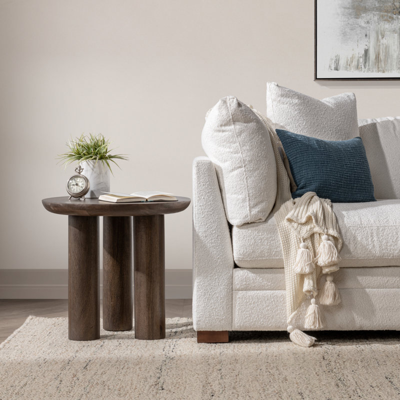 Columnia Mango Wood End Table, Cocoa Brown