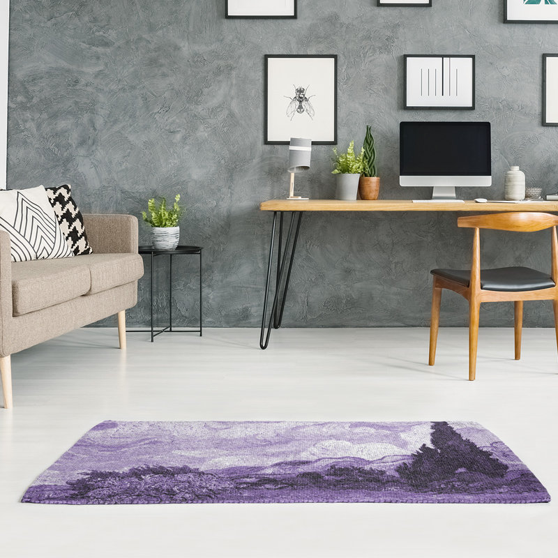 Tapis de zone mauve wheatfield chenille, Rectangle 2 pi x 3 pi