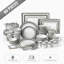 Waterside 80pc Grey Brompton Porcelain & Cutlery Combo Dinner Set