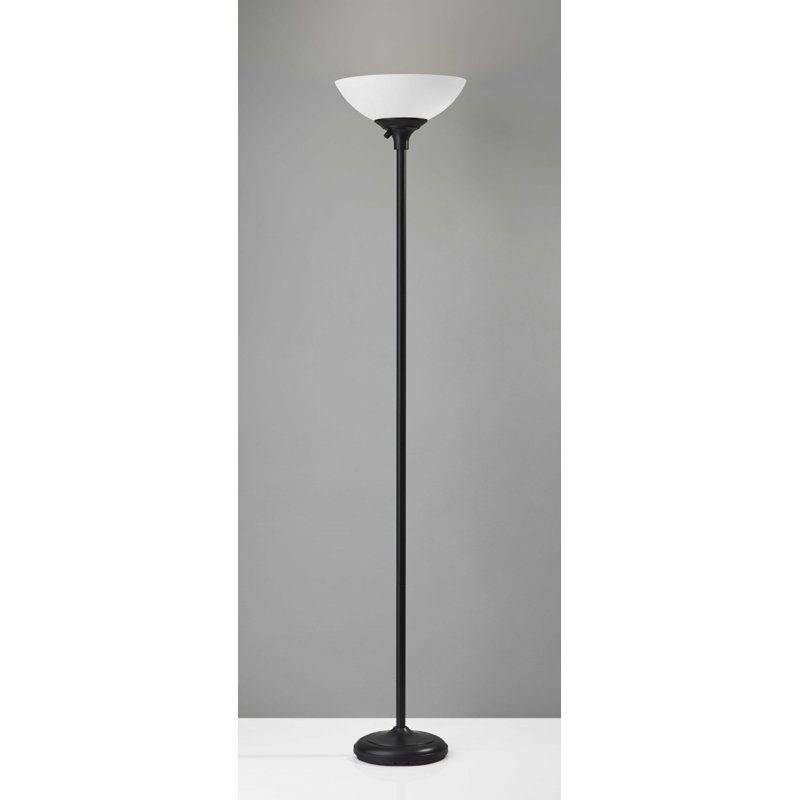 Wendelgard 71'' Torchiere Floor Lamp, Black