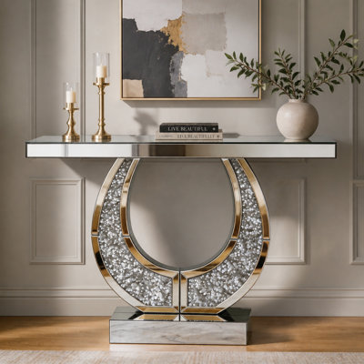 45.27 " W Glass Top Console Table