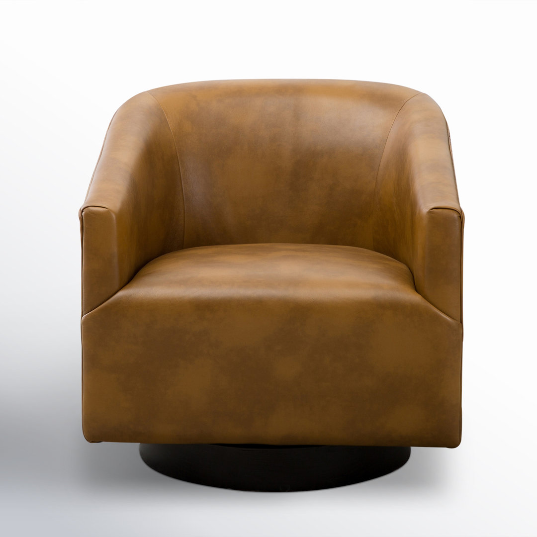 Hall Faux Leather Swivel Barrel Chair AllModern Leather 