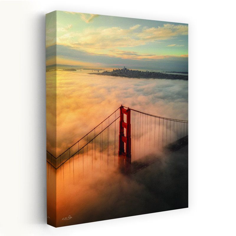 Golden Gate at Sunrise 1 Piece Wrapped Canvas Wall Art, 91.44 cm H x 60.96 cm W