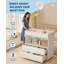 Commode à langer avec 2 tiroirs, commode pour chambre de bébé moderne avec espace de rangement ouvert, table à langer pour chambre à coucher, chambre d'enfants, chambre de bébé, blanc