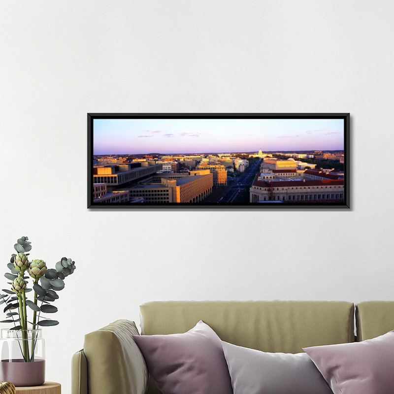 «Pennsylvania Ave Washington, D.C», reproduction de photo sur toile, H 12 po x l 36 po x P 1,5 po, Toile avec cadre noir