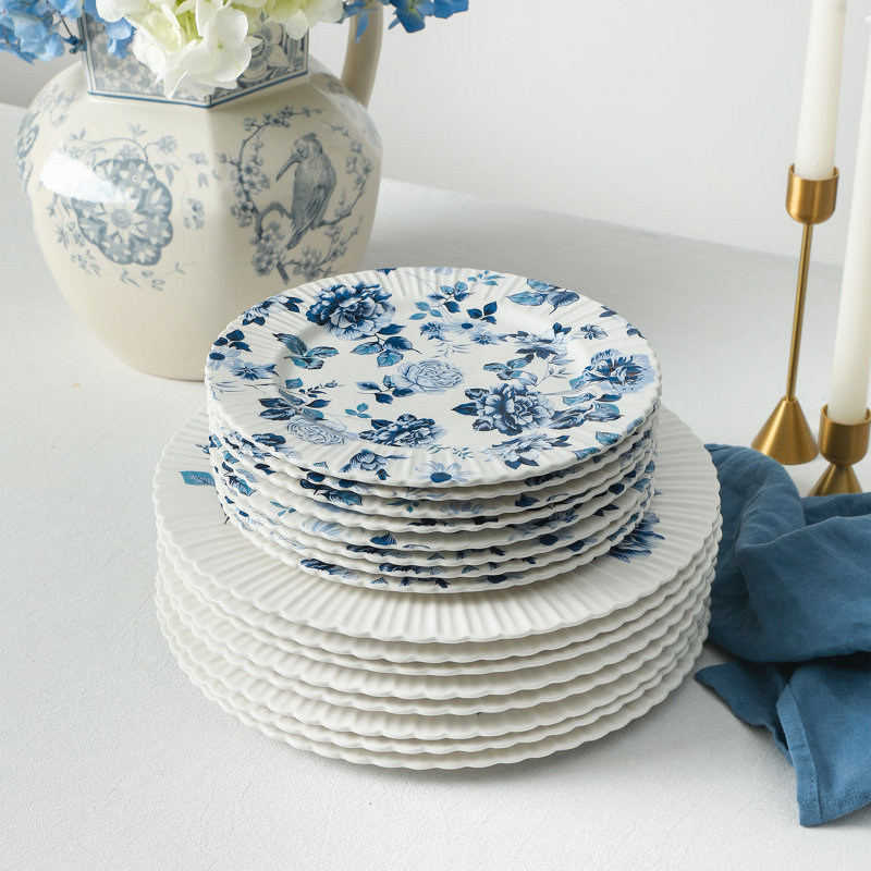 Ensemble d'assiettes 8 pièces Stone Lain Fiore New Bone China