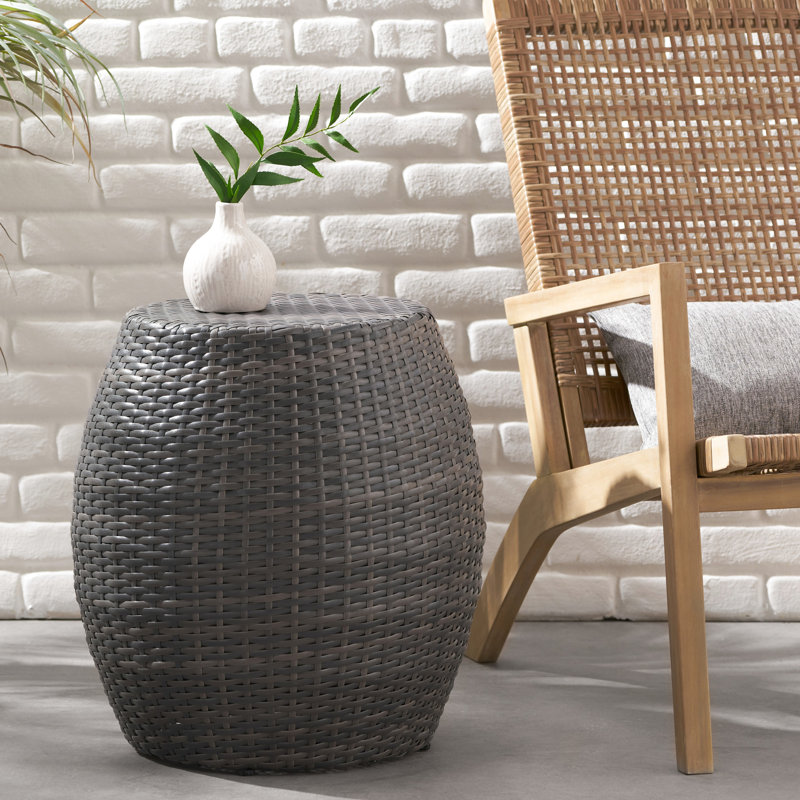 14.00" Wicker Outdoor Patio Side Table | Gift Idea