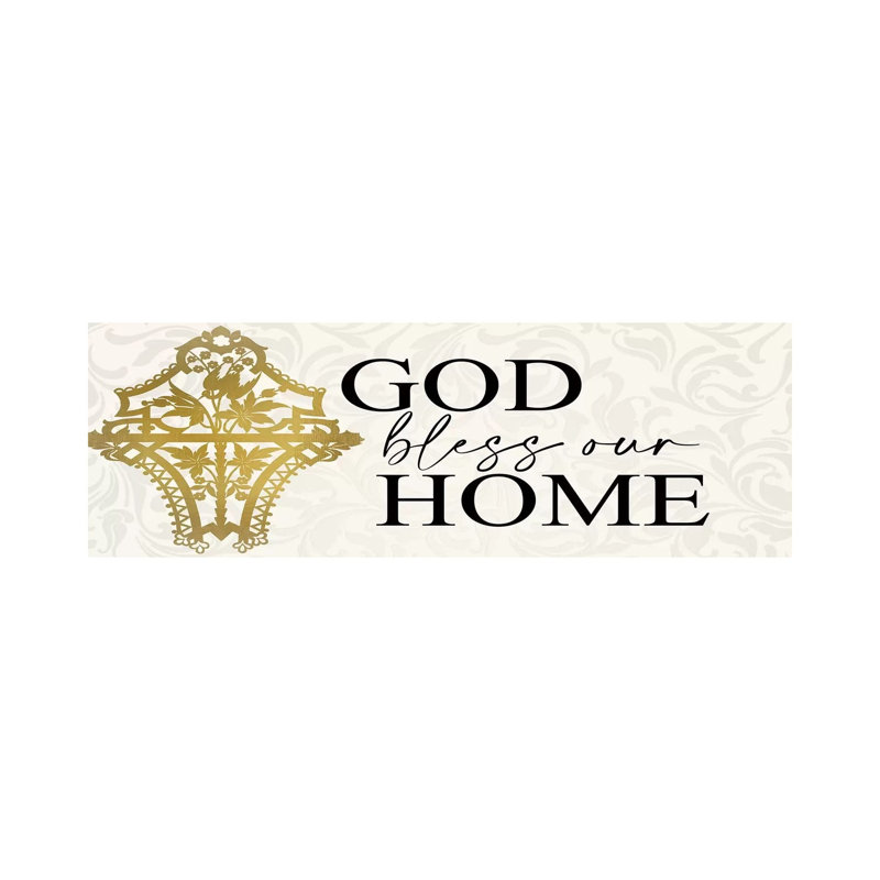 Bless Our Home by Kimberly Allen - Panoramic Print on Canvas, 30.48cm H x 91.44cm W x 1.91cm D, Wrapped Canvas