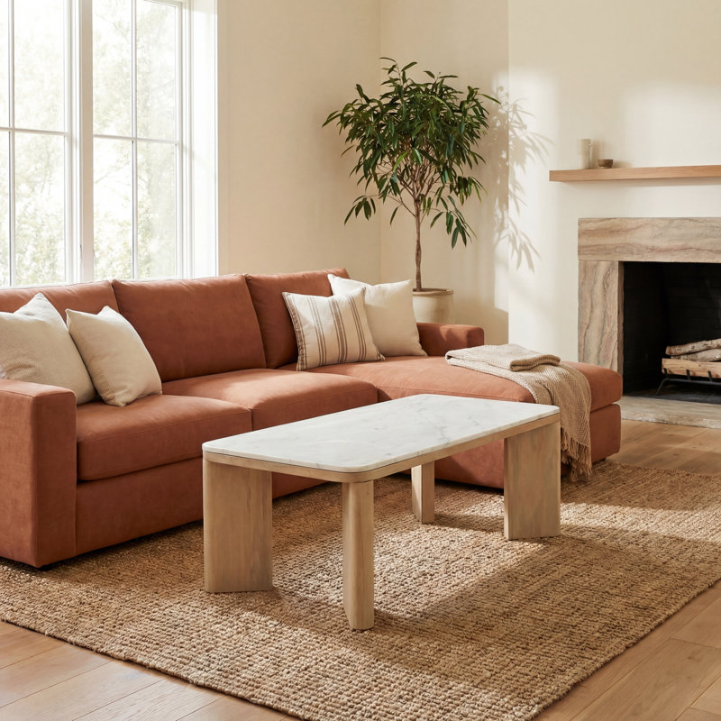Table basse en marbre Merrick 48 po