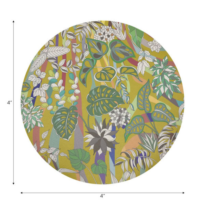 Sous-verres ronds en cuir Sabi Jungle Dijon, Dijon