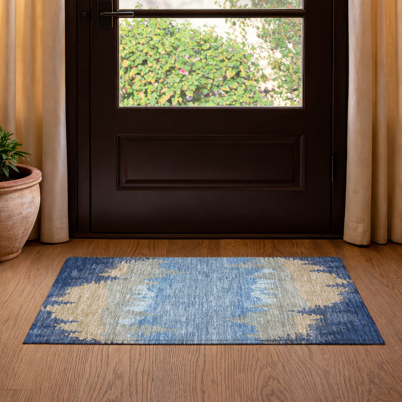 Machine Washable Indoor/Outdoor Chantille ACN2861 Lodge Rug, Navy, 2'6" x 3'10"
