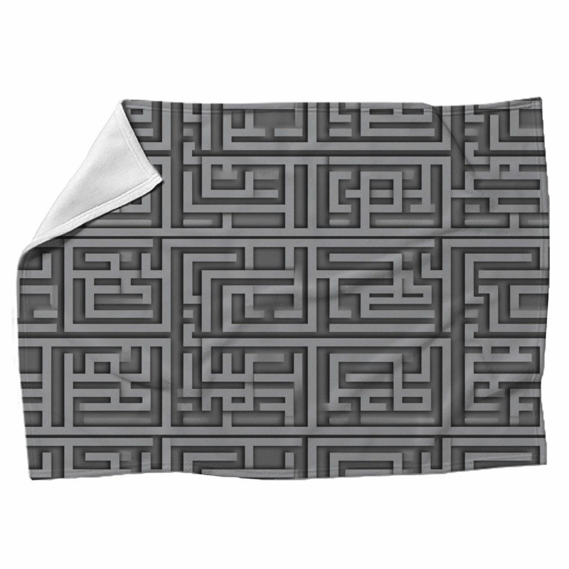  Throw Blanket, Jeté, Géométrique, Gris / argent
